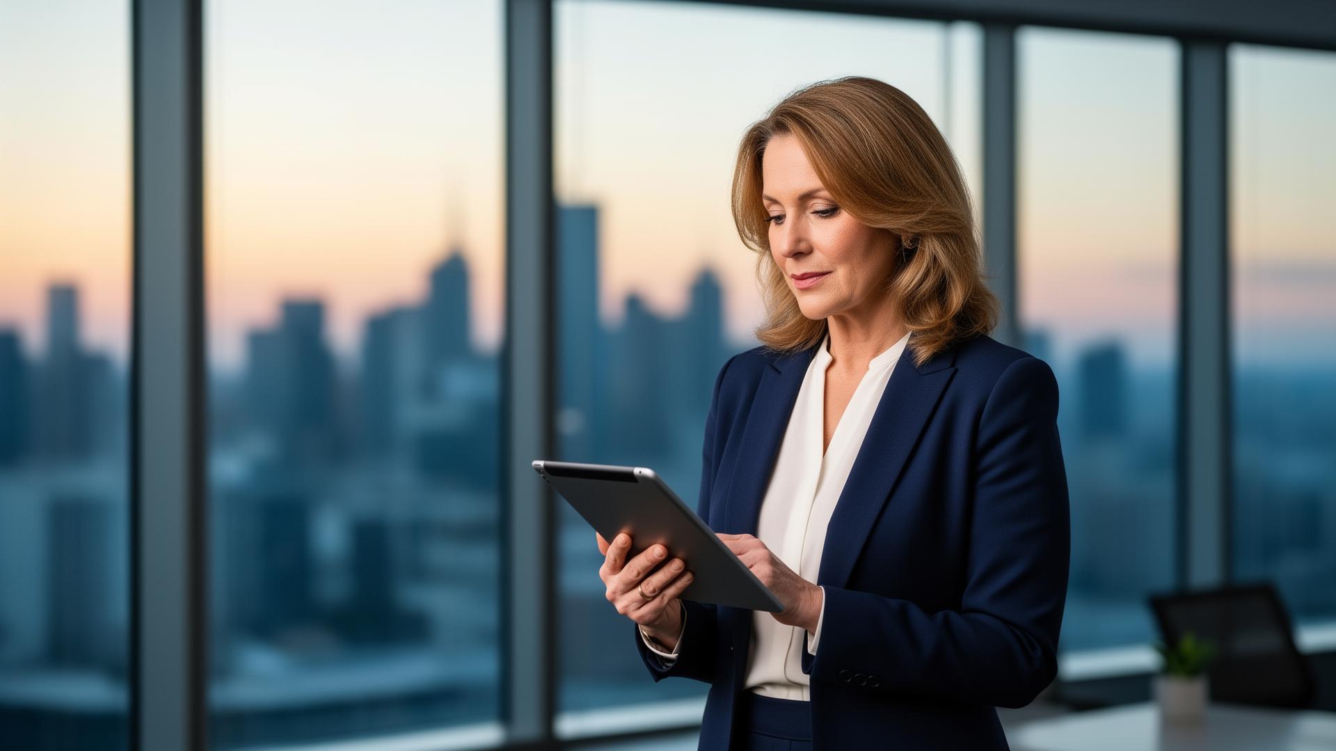 Procurement executive reviewing live supplier quotes on a tablet